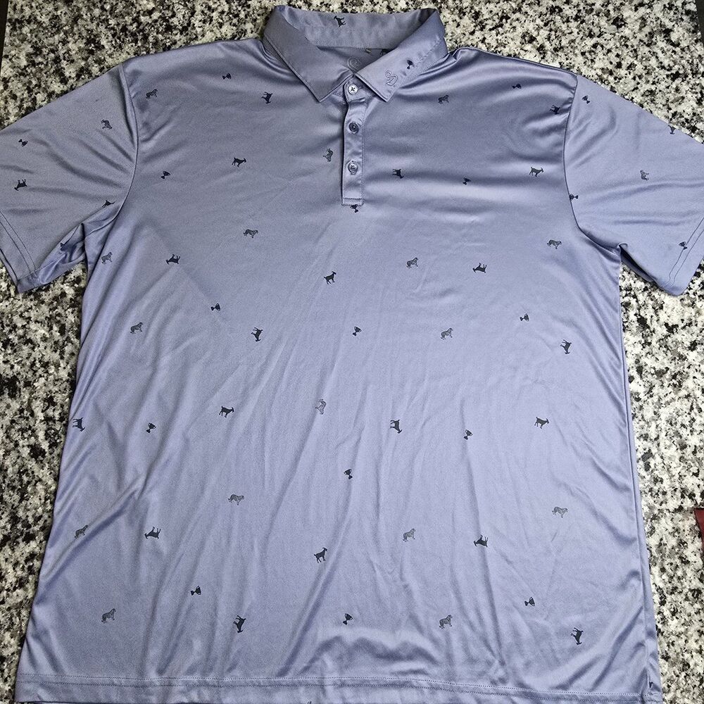 Swannies Men's 2XL Blue Short Sleeve Performance Golf Polo Shirt